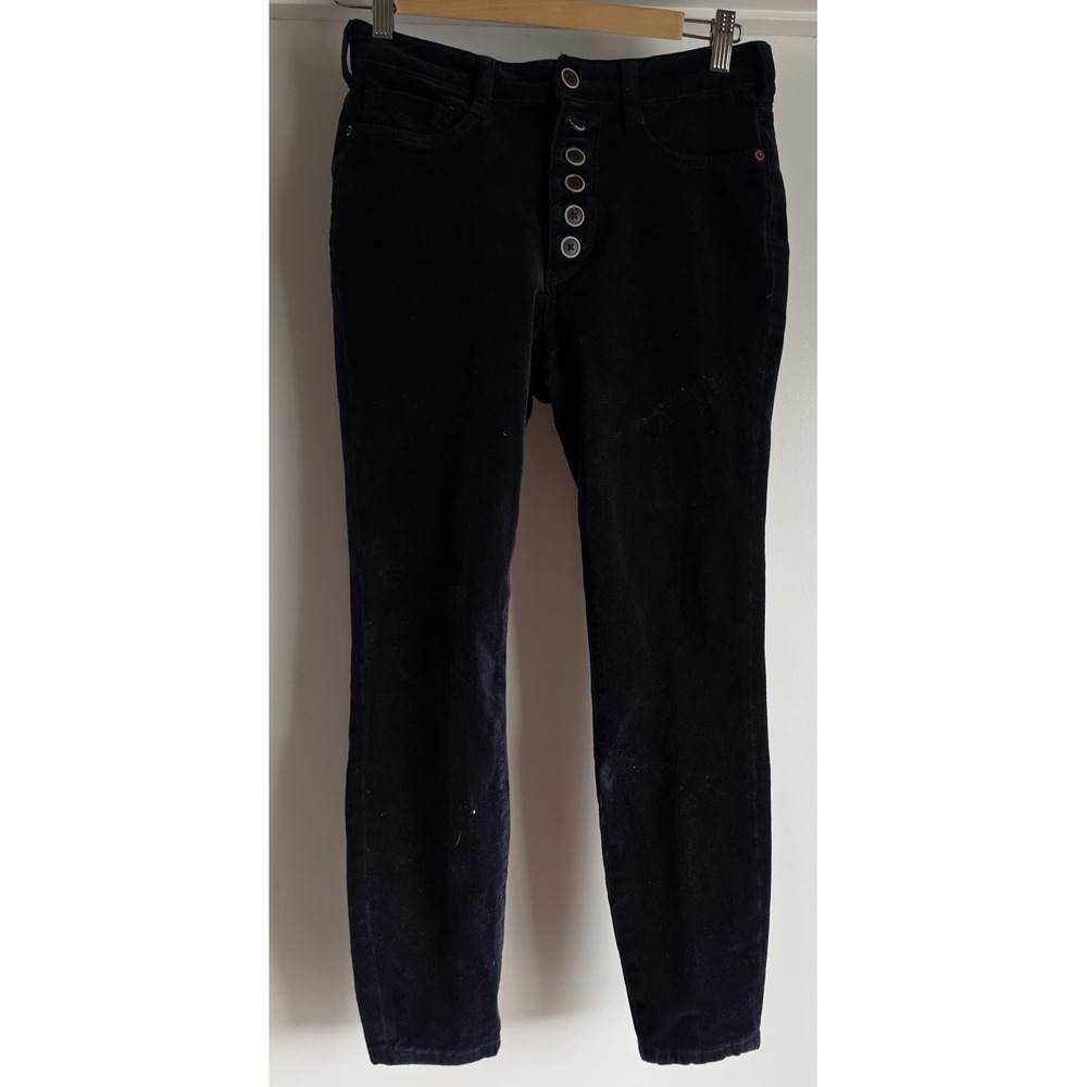 Anthropologie Pilcro Pants Women 28 Black Solid Cotton Skinny Slim Trousers